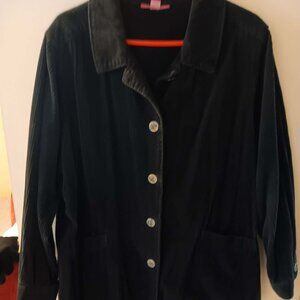 woman within corduroy black swing coat/jacket 22/24